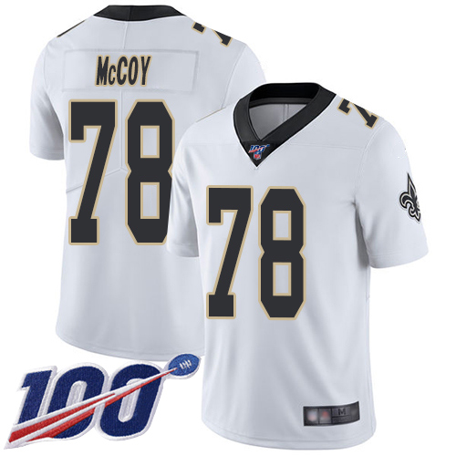 Men New Orleans Saints Limited White Erik McCoy Road Jersey NFL Football #78 100th Season Vapor Untouchable Jersey->new orleans saints->NFL Jersey